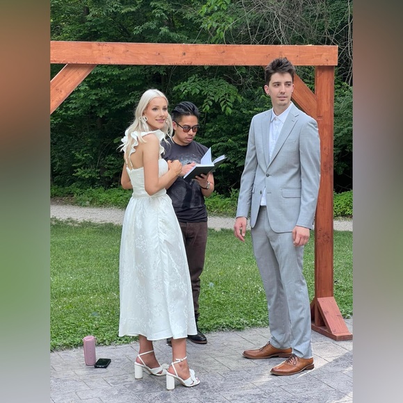 V. Chapman The Vera Dress in White Baroque Floral Size: 4 - Picture 4 of 12